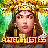 Aztec Priestess icon with temple gold artwork