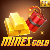 Mines Gold icon with a pickaxe and gold nuggets