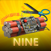 Nine icon with a lucky nine card