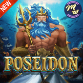 Poseidon slot icon with a trident and waves
